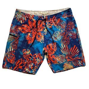 Volcom Lido Weedo Board Shorts Swim Trunks Mens 40 Stretch Floral Print Colorful